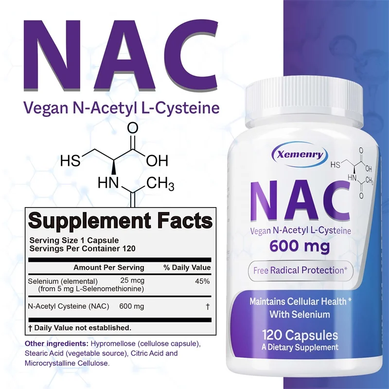 NAC 캡슐 600mg - 피부 건강 지원, 항산화제, - Nac N Acetyl Cysteine 리뷰 및 가격